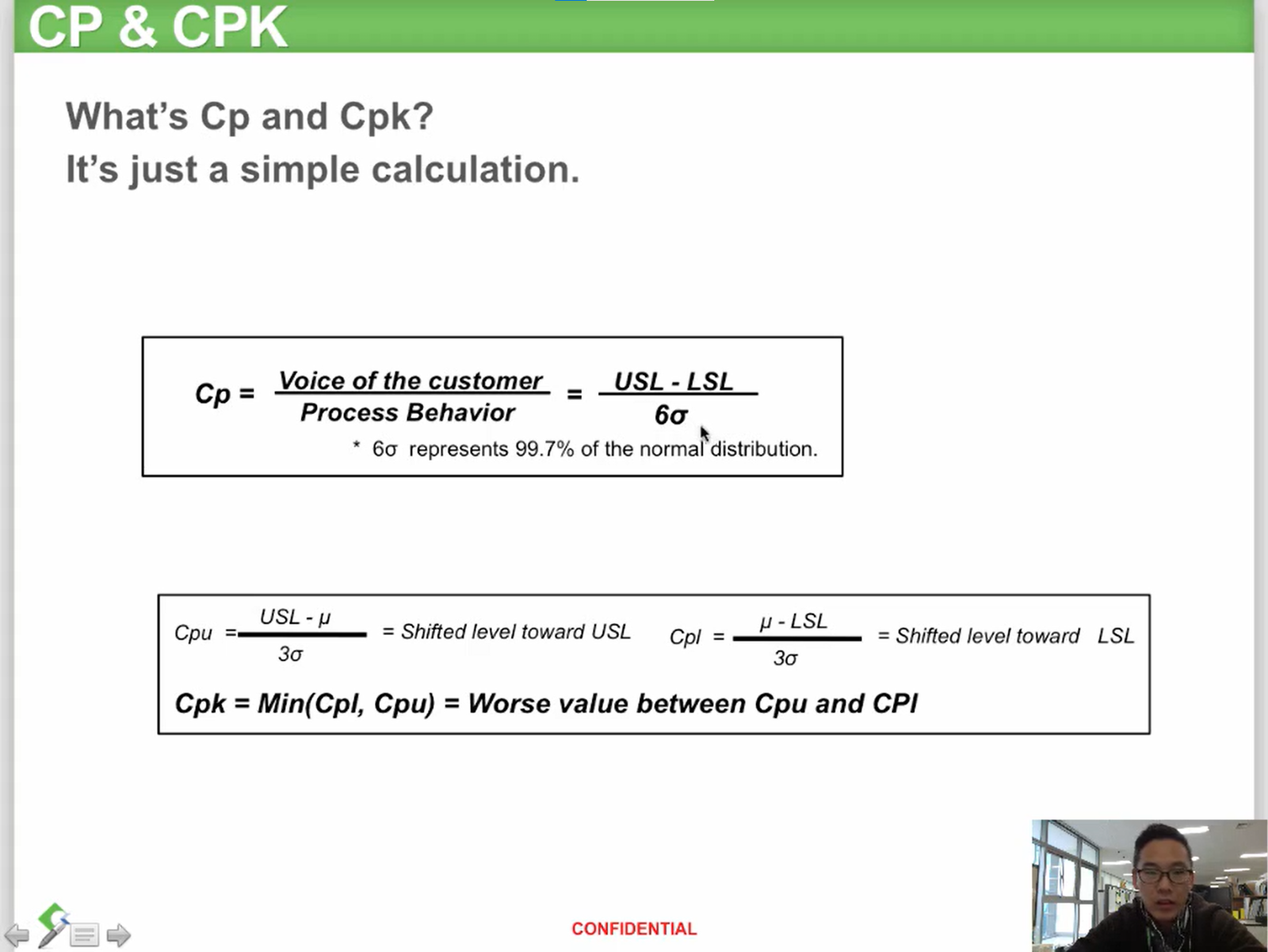 Process Capability (Cp, Cpk)